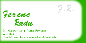 ferenc radu business card